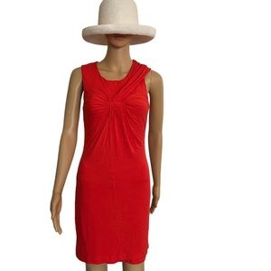 CALVIN KLEIN  Bodycon Red Midi Dress Size 4